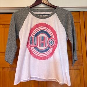 Chaser The Who Band Raglan 3/4 Sleeve Swing T-Shirt Bell Sleeve Size Medium